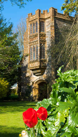 Cerne Abbas and the benedictine abbey ruinsの写真素材