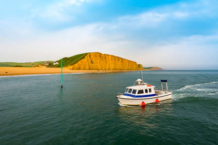 Golden cliffs at West Bay in Dorsetのeditorial素材
