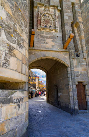Medieval town walls, turrets and churches of Guerande, Franceの写真素材