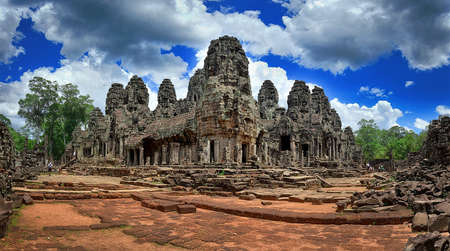 Bayon temple in Angkor, Cambodiaの写真素材
