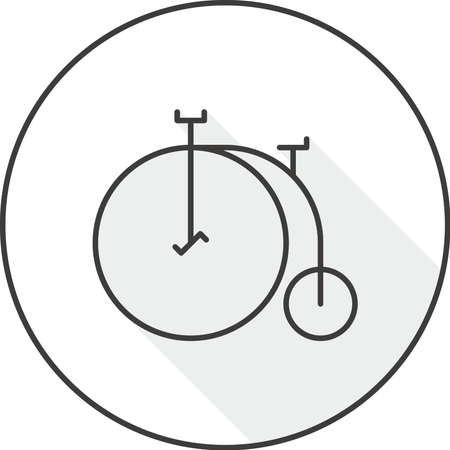Retro bicycle icon in round frameのイラスト素材