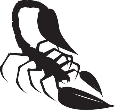 Silhouette of a scorpion in fighting poseのイラスト素材