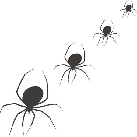 Row of spiders Black widowのイラスト素材