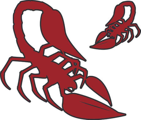 Silhouettes of two scorpions as emblem, sign or logoのイラスト素材