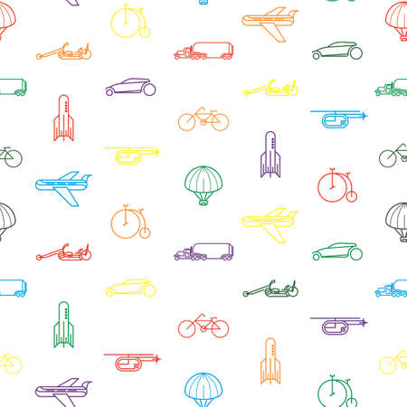 Seamless pattern with transport iconsのイラスト素材