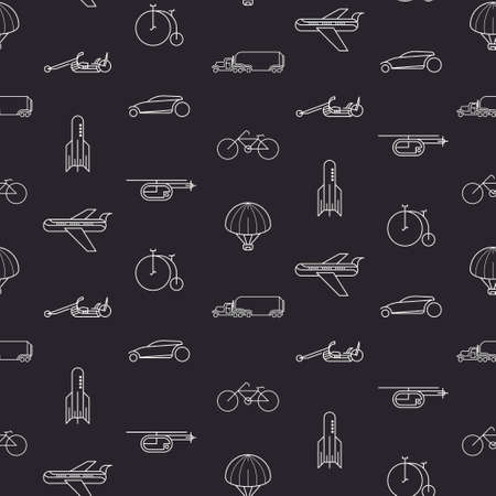 Seamless pattern with transport iconsのイラスト素材