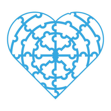 Heart collected from puzzlesのイラスト素材