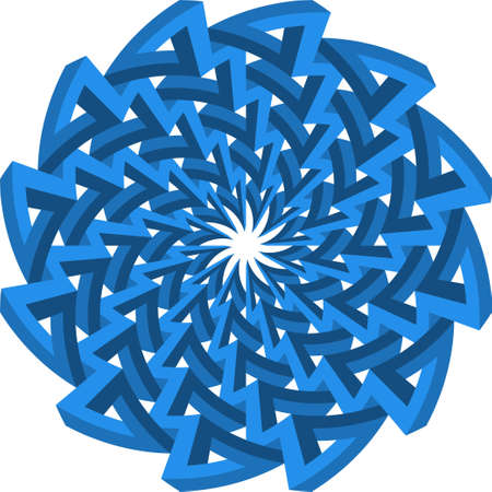 Round pattern. Geometrical polygonal object. Three-dimensional starのイラスト素材