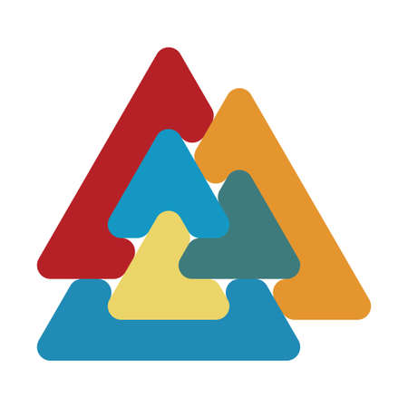 Optical illusion object. Valknut or Knot of the dead. Magic symbol, an interlacing of three trianglesのイラスト素材