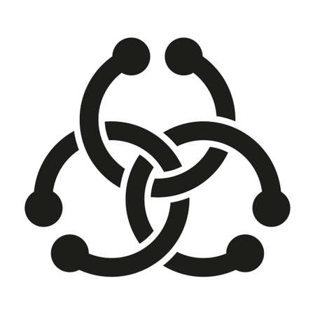 Optical illusion object. Impossible interlacing of three rings. Borromean Ringsのイラスト素材