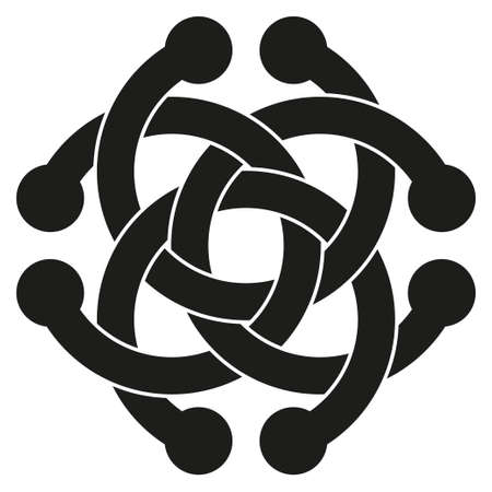 Optical illusion object. Impossible interlacing of four rings. Borromean Ringsのイラスト素材