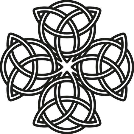 Celtic cross. The stylized image of a clover. Element of Scandinavian or Celtic ornamentのイラスト素材