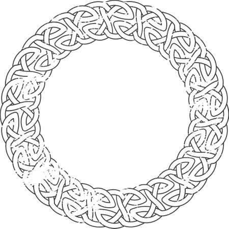 Round frame of Celtic pattern. Pattern for Scandinavian or Celtic ornament. Vector illustrationのイラスト素材