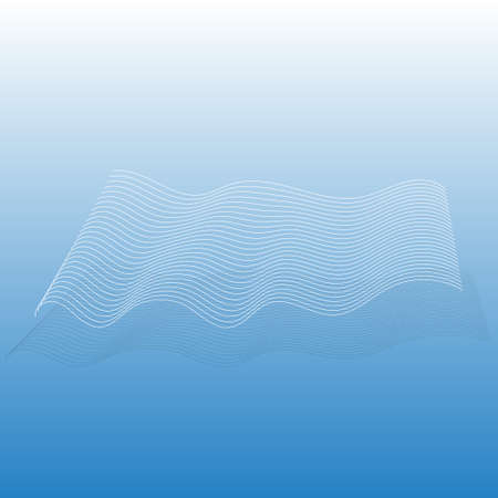 Blue grid wave on a blue background. Vector illustrationのイラスト素材