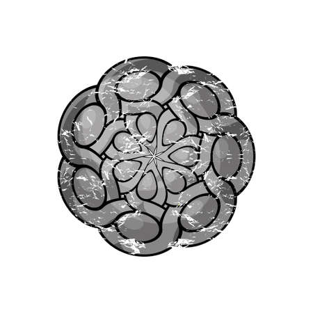 Monochrome Round Celtic pattern. Element of Scandinavian or Celtic ornament. Vector illustration EPS10のイラスト素材