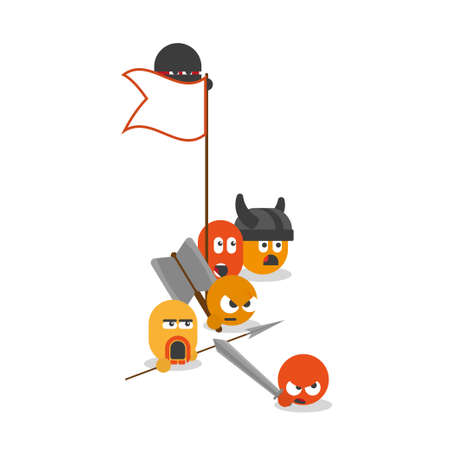 Set of aggressive charactersのイラスト素材