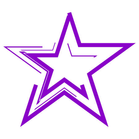 Five-pointed star drawn by brushのイラスト素材