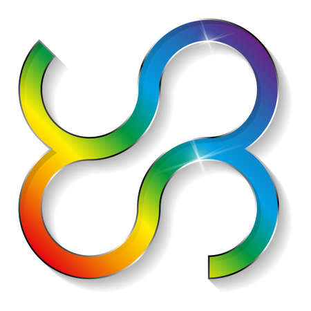 3D rainbow path. Vector illustration EPS10 for emblem, sign or logoのイラスト素材