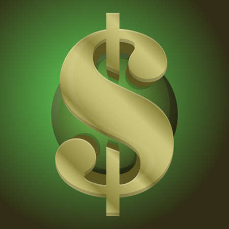 3D dollar sign on a green background. Vector illustration EPS10のイラスト素材