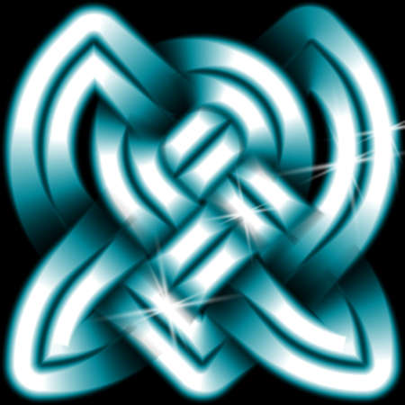 Neon pattern with optical illusion object on black background.のイラスト素材