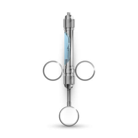 A medical realistic retro syringe vector illustration.のイラスト素材