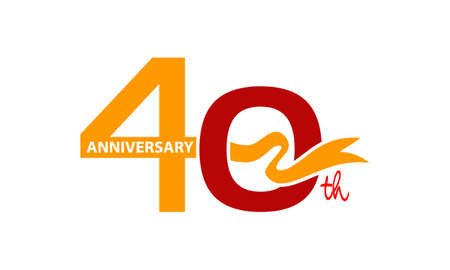 Forty Years Gift Box Ribbon Anniversaryのイラスト素材