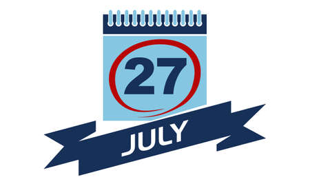 27 July Calendar with Ribbon