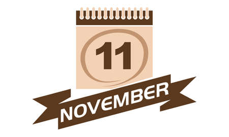 11 November Calendar with Ribbonのイラスト素材