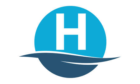 Wave water Initial Hのイラスト素材