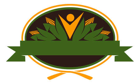 Health Corn Ribbon Blank Templateのイラスト素材