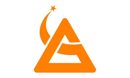 Triangle Swoosh Star Letter Aのイラスト素材