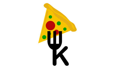Pizza Fork Letter Kのイラスト素材