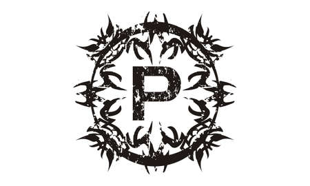 Rough Letter Pのイラスト素材