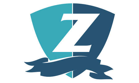 Shield Ribbon Letter Zのイラスト素材