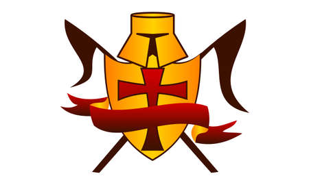 Shield Helmet Ribbonのイラスト素材