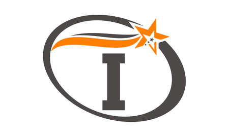 Star Swoosh Letter Iのイラスト素材