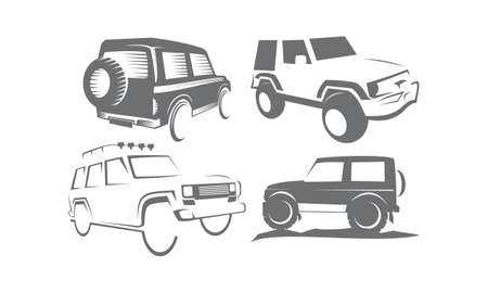 Adventure Car Bundle Collection Setのイラスト素材