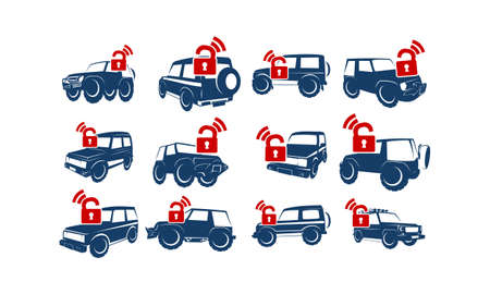 Adventure Car Lock Wifi Secureのイラスト素材