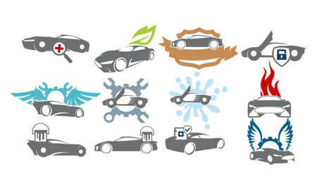 Car Service Logo Set Bundle Collectionsのイラスト素材