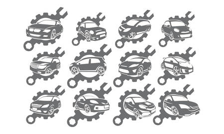 Car Gear Wrench Set Bundle Collectionのイラスト素材