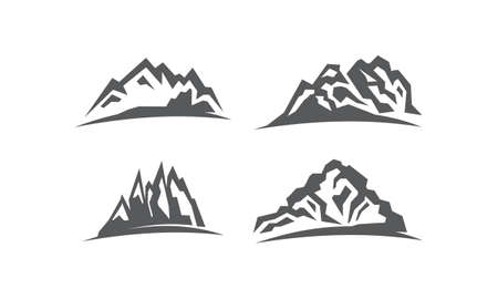Mountain collection  on white background, vector illustration.のイラスト素材