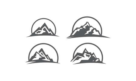 Mountain collection Modern letter GS on white background, vector illustrationのイラスト素材