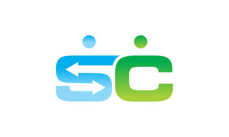 Letter S and C emblem designのイラスト素材