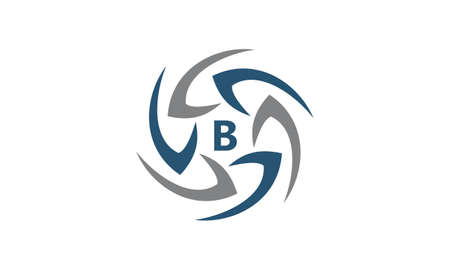 Rotation Arrow Process Plan Boomerang Letter B logoのイラスト素材