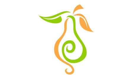 Pear Logo Design Template Vector.のイラスト素材