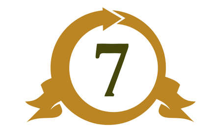 Modern Number 7 vector illustration.のイラスト素材