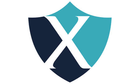 Modern Shield Letter Xのイラスト素材