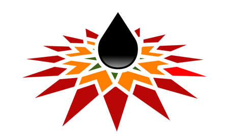 Petroleum development company oil icon on white background, vector illustration.のイラスト素材