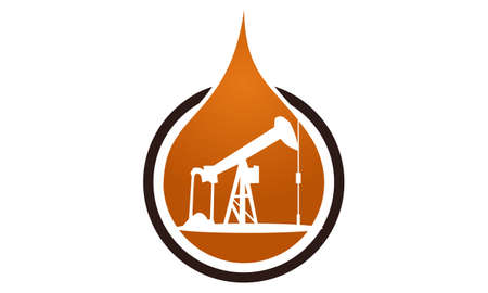 Oil mining icon on white background, vector illustration.のイラスト素材