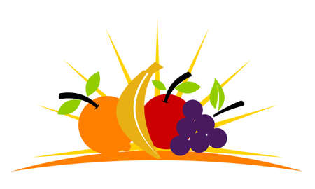 Fruit store icon on white background, vector illustration.のイラスト素材